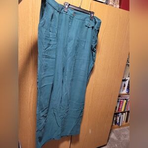 A New Day relaxed wide trousers size 24 green